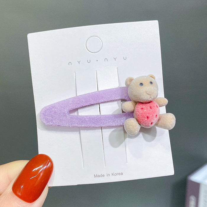 Wholesale purple flocking hairpins (F)JDC-HC-GSHX095 Hair Clips 恒曦 5#Grey Bear Wholesale Jewelry JoyasDeChina Joyas De China