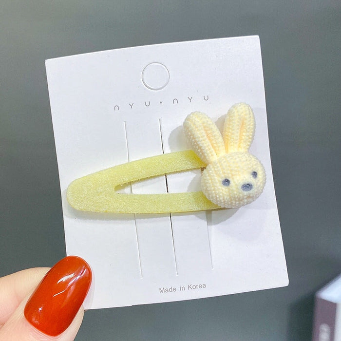 Wholesale purple flocking hairpins (F)JDC-HC-GSHX095 Hair Clips 恒曦 7# yellow rabbit head Wholesale Jewelry JoyasDeChina Joyas De China