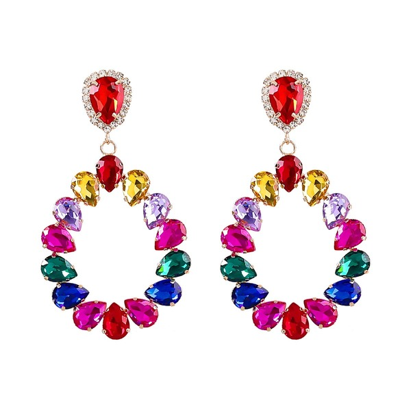 Wholesale purple rhinestone earrings JDC-ES-JL906 Earrings 氿乐 Wholesale Jewelry JoyasDeChina Joyas De China