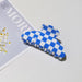 Wholesale PVC Black and White Checkerboard Hair Clips JDC-HC-YaoX021 Hair Clips 姚萱 Blue and white grid Wholesale Jewelry JoyasDeChina Joyas De China