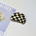 Wholesale PVC Black and White Checkerboard Half Circle Acrylic Hair Clip JDC-HC-YaoX024 Hair Clips 姚萱 Black and white lattice Wholesale Jewelry JoyasDeChina Joyas De China