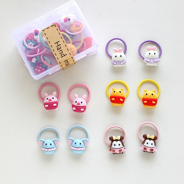 Wholesale PVC Box Set Resin Cartoon Kids Hair Rope MOQ≥5 JDC-HS-Shij002 Hair Scrunchies 世景 MOQ5 Qbankat set Wholesale Jewelry JoyasDeChina Joyas De China