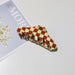 Wholesale PVC Color Checkerboard Hair Clips Grasping Clip JDC-HC-YaoX016 Hair Clips 姚萱 brown Wholesale Jewelry JoyasDeChina Joyas De China