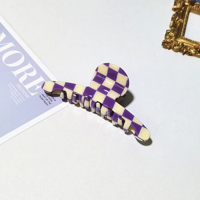 Wholesale PVC Color Checkerboard Hair Clips Grasping Clip JDC-HC-YaoX017 Hair Clips 姚萱 Wholesale Jewelry JoyasDeChina Joyas De China