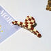 Wholesale PVC Color Checkerboard Hair Clips Grasping Clip JDC-HC-YaoX017 Hair Clips 姚萱 brown Wholesale Jewelry JoyasDeChina Joyas De China
