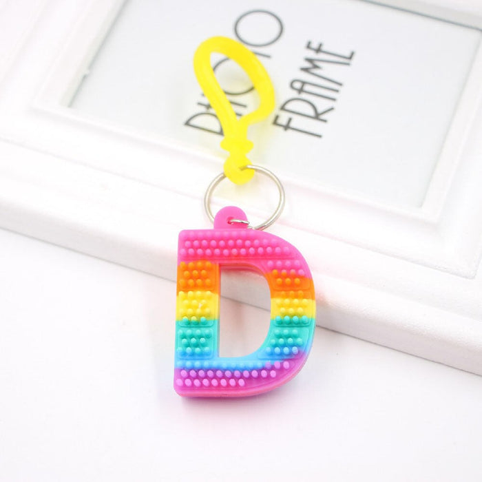 Wholesale PVC Decompression Toy Rainbow Alphabet Keychain JDC-KC-Zuge032 Keychains 祖格 Wholesale Jewelry JoyasDeChina Joyas De China