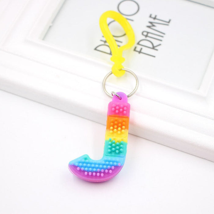 Wholesale PVC Decompression Toy Rainbow Alphabet Keychain JDC-KC-Zuge032 Keychains 祖格 Wholesale Jewelry JoyasDeChina Joyas De China