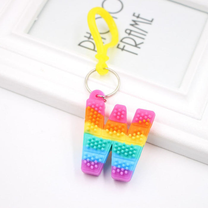 Wholesale PVC Decompression Toy Rainbow Alphabet Keychain JDC-KC-Zuge032 Keychains 祖格 Wholesale Jewelry JoyasDeChina Joyas De China