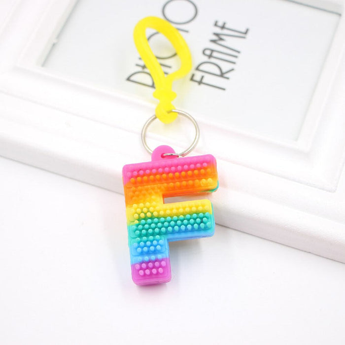 Wholesale PVC Decompression Toy Rainbow Alphabet Keychain JDC-KC-Zuge032 Keychains 祖格 Wholesale Jewelry JoyasDeChina Joyas De China