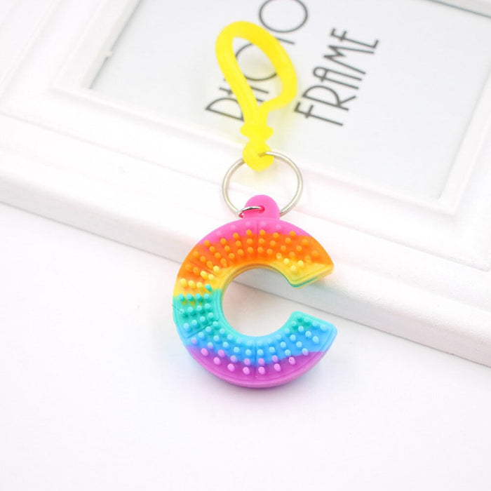 Wholesale PVC Decompression Toy Rainbow Alphabet Keychain JDC-KC-Zuge032 Keychains 祖格 C / Wholesale Jewelry JoyasDeChina Joyas De China