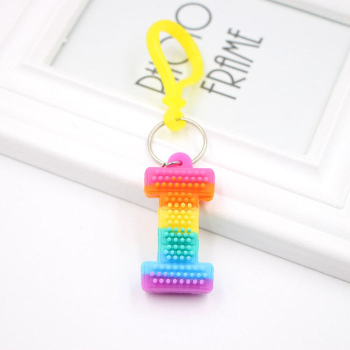 Wholesale PVC Decompression Toy Rainbow Alphabet Keychain JDC-KC-Zuge032 Keychains 祖格 I / Wholesale Jewelry JoyasDeChina Joyas De China