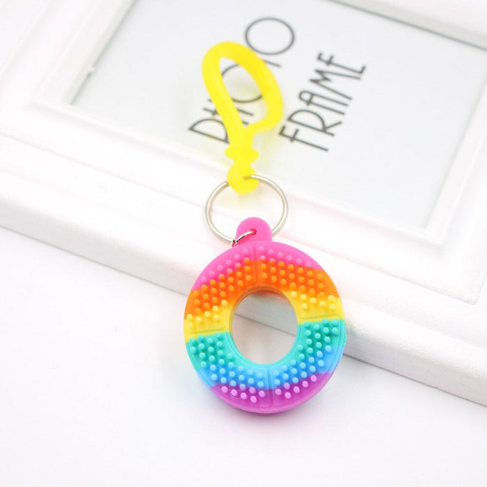 Wholesale PVC Decompression Toy Rainbow Alphabet Keychain JDC-KC-Zuge032 Keychains 祖格 O / Wholesale Jewelry JoyasDeChina Joyas De China