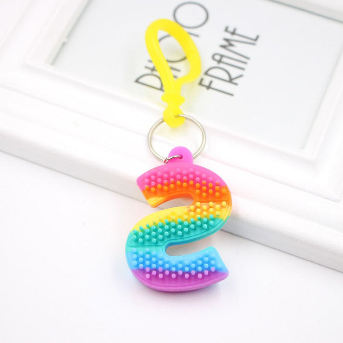 Wholesale PVC Decompression Toy Rainbow Alphabet Keychain JDC-KC-Zuge032 Keychains 祖格 S / Wholesale Jewelry JoyasDeChina Joyas De China