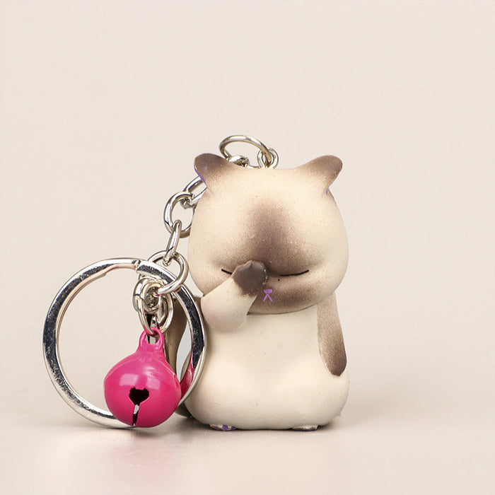 Wholesale PVC Kitten Doll Keychain JDC-KC-SH008 Keychains 随和 gray Wholesale Jewelry JoyasDeChina Joyas De China