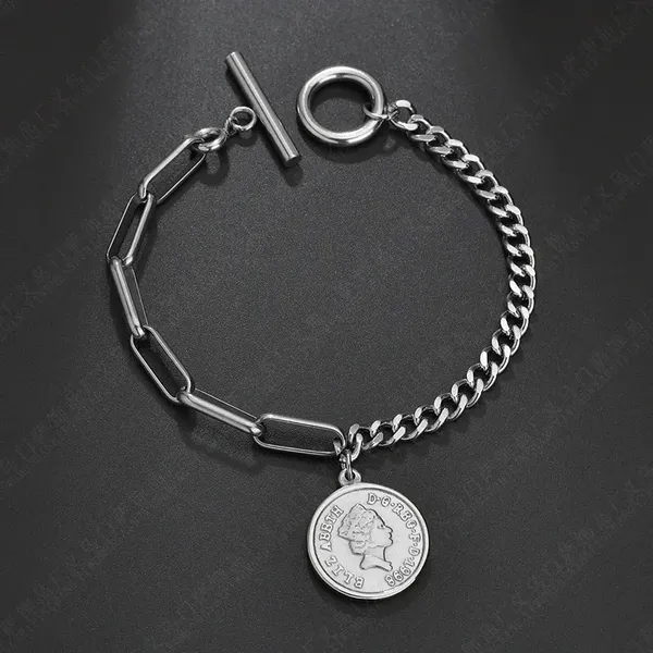 Bulk Jewelry Wholesale Queen's head Coin Bracelet JDC-ST-L016 Wholesale factory from China YIWU China