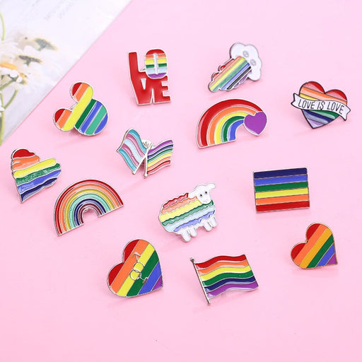 Wholesale Rainbow Brooch Love Rainbow Flag Alloy Badge Brooch JDC-BC-KuSHan001 Brooches 酷闪 Wholesale Jewelry JoyasDeChina Joyas De China