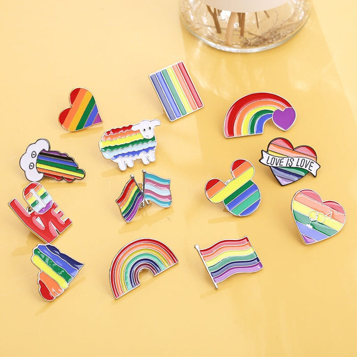 Wholesale Rainbow Brooch Love Rainbow Flag Alloy Badge Brooch JDC-BC-KuSHan001 Brooches 酷闪 Wholesale Jewelry JoyasDeChina Joyas De China