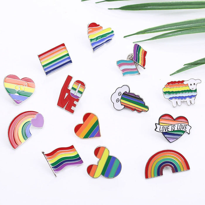 Wholesale Rainbow Brooch Love Rainbow Flag Alloy Badge Brooch JDC-BC-KuSHan001 Brooches 酷闪 Wholesale Jewelry JoyasDeChina Joyas De China