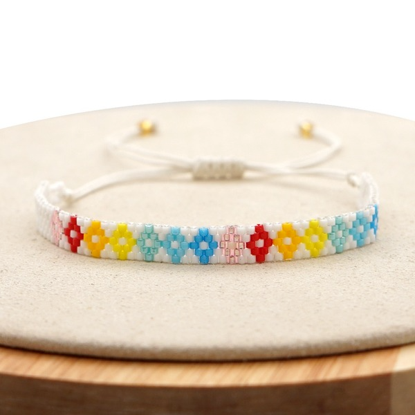 Bulk Jewelry Wholesale Rainbow Geometry Handmade Beaded Miyuki Rice Bead Bracelet JDC-gbh396 Wholesale factory from China YIWU China