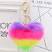 Wholesale Rainbow Love Hair Ball Imitation Rex Rabbit Fur Keychain JDC-KC-Zuge022 Keychains 祖格 Rainbow / Wholesale Jewelry JoyasDeChina Joyas De China