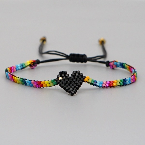 Bulk Jewelry Wholesale rainbow love Miyuki beads woven handmade bracelets JDC-gbh425 Wholesale factory from China YIWU China