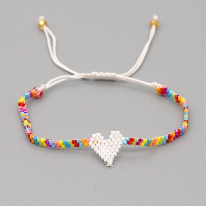 Bulk Jewelry Wholesale rainbow love Miyuki beads woven handmade bracelets JDC-gbh425 Wholesale factory from China YIWU China