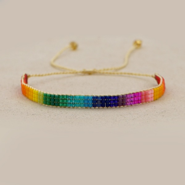 Bulk Jewelry Wholesale Rainbow Miyuki Rice Beads Handmade Geometric Bracelet JDC-gbh315 Wholesale factory from China YIWU China