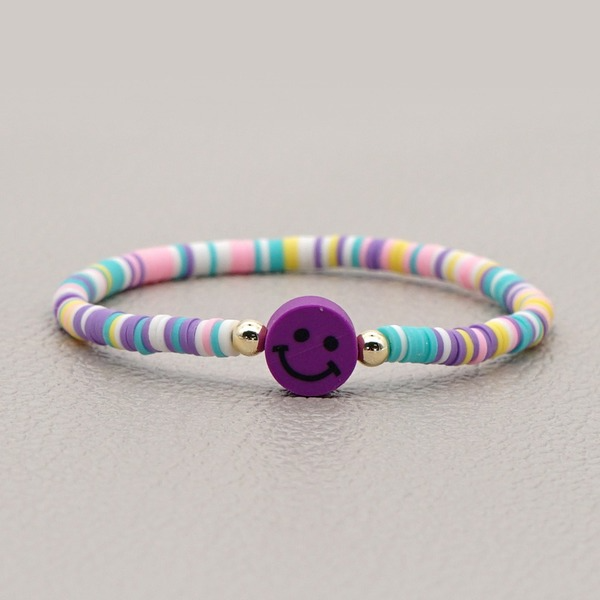 Bulk Jewelry Wholesale Rainbow Soft Pottery Smiley Couple Bracelet JDC-gbh295 Wholesale factory from China YIWU China