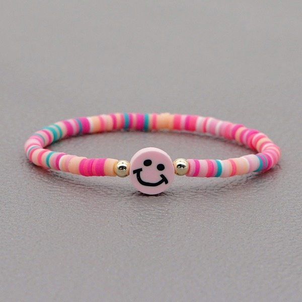 Bulk Jewelry Wholesale Rainbow Soft Pottery Smiley Couple Bracelet JDC-gbh295 Wholesale factory from China YIWU China