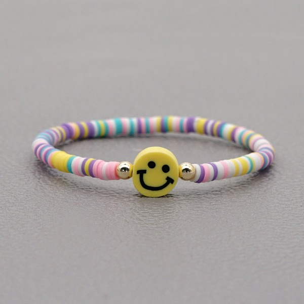 Bulk Jewelry Wholesale Rainbow Soft Pottery Smiley Couple Bracelet JDC-gbh295 Wholesale factory from China YIWU China