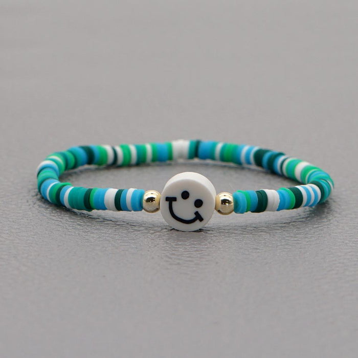 Bulk Jewelry Wholesale Rainbow Soft Pottery Smiley Couple Bracelet JDC-gbh295 Wholesale factory from China YIWU China