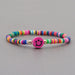 Bulk Jewelry Wholesale Rainbow Soft Pottery Smiley Couple Bracelet JDC-gbh295 Wholesale factory from China YIWU China