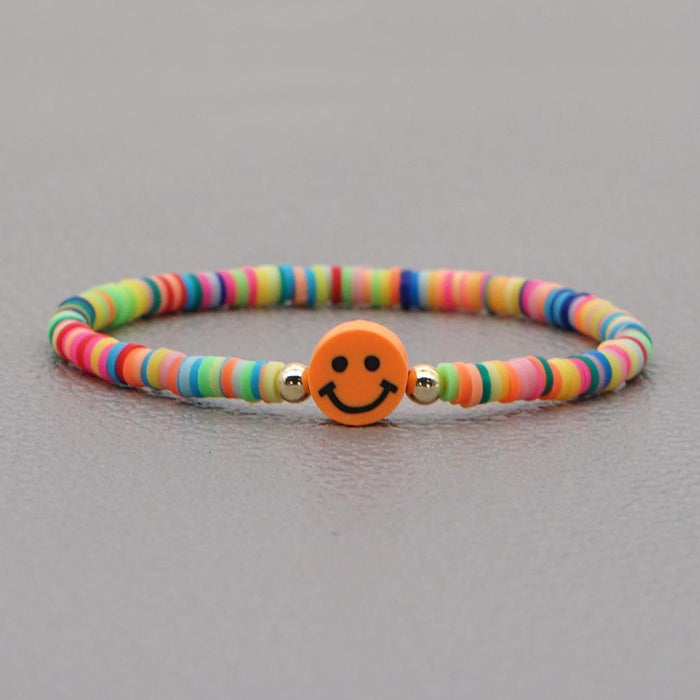 Bulk Jewelry Wholesale Rainbow Soft Pottery Smiley Couple Bracelet JDC-gbh295 Wholesale factory from China YIWU China