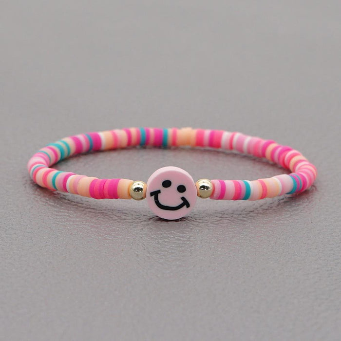 Bulk Jewelry Wholesale Rainbow Soft Pottery Smiley Couple Bracelet JDC-gbh295 Wholesale factory from China YIWU China