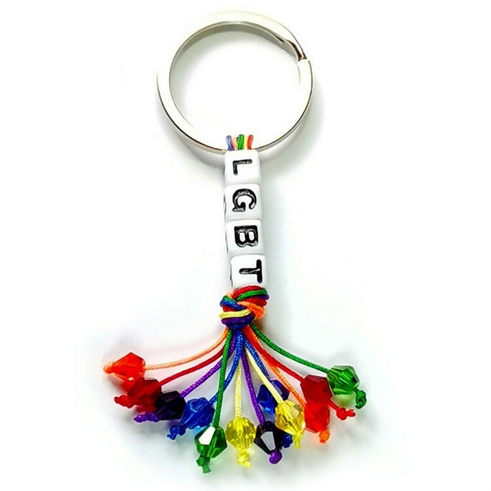Wholesale rainbow tassel letter color woven LGBT keychain MOQ≥2 JDC-KC-HaoL001 Keychains 豪灵 Wholesale Jewelry JoyasDeChina Joyas De China