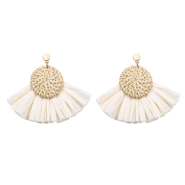 Wholesale Rattan Raffia Tassel Earrings JDC-ES-GSJM081 Earrings 杰米 Wholesale Jewelry JoyasDeChina Joyas De China