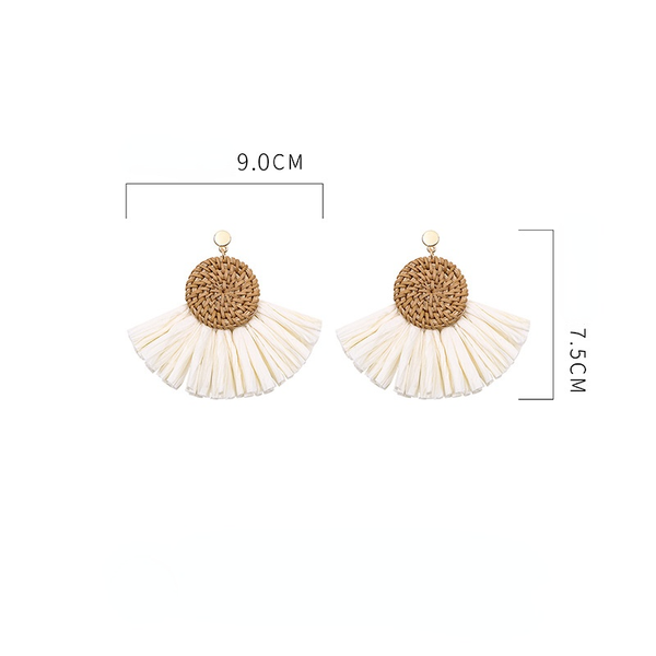 Wholesale Rattan Raffia Tassel Earrings JDC-ES-GSJM081 Earrings 杰米 Wholesale Jewelry JoyasDeChina Joyas De China