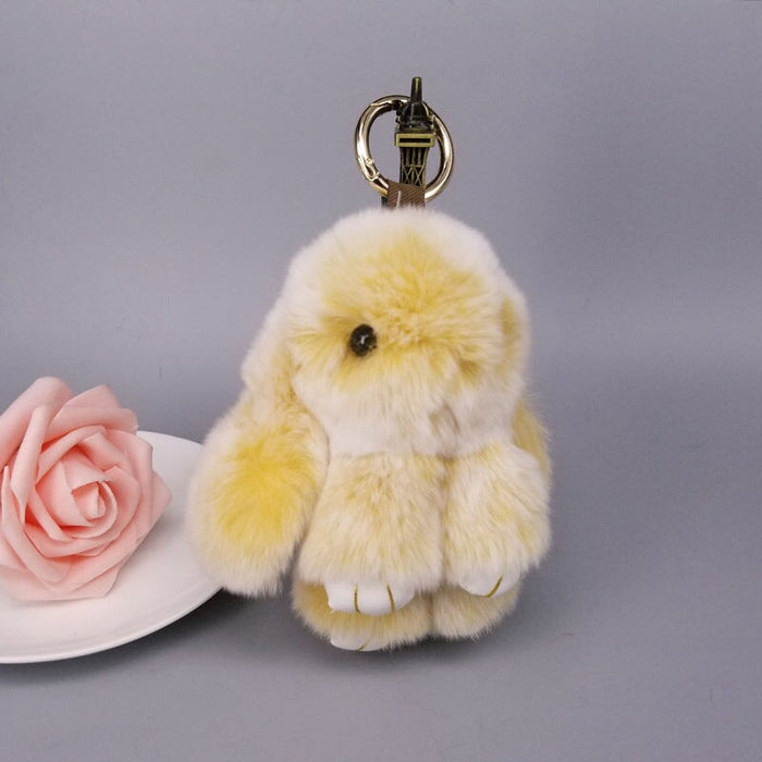 Wholesale real Rex rabbit hair rabbit Keychain MOQ ≥ 10 JDC-KC-YZ008 Keychains 永泽 6 minimum 10 pieces for wholesale Wholesale Jewelry JoyasDeChina Joyas De China
