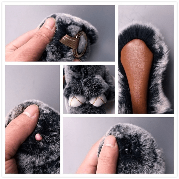Wholesale real Rex rabbit hair rabbit Keychain MOQ ≥ 10 JDC-KC-YZ008 Keychains 永泽 Wholesale Jewelry JoyasDeChina Joyas De China