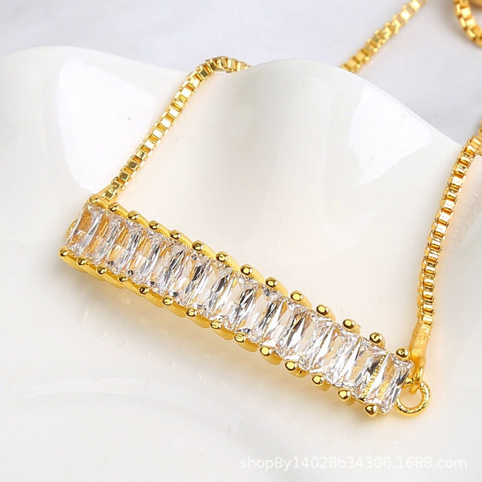 Wholesale rectangular micro-zircon drag bracelet JDC-BT-HongX011 Bracelet 宏祥 1 Wholesale Jewelry JoyasDeChina Joyas De China