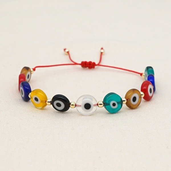 Bulk Jewelry Wholesale Red Acrylic Beads and Glass Eye Bracelets JDC-gbh294 Wholesale factory from China YIWU China