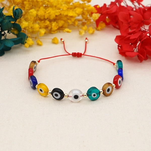 Bulk Jewelry Wholesale Red Acrylic Beads and Glass Eye Bracelets JDC-gbh294 Wholesale factory from China YIWU China