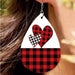 Wholesale Red Black Plaid Peach Heart Car Leather Earrings JDC-ES-Saip004 Earrings 赛蒲 Wholesale Jewelry JoyasDeChina Joyas De China