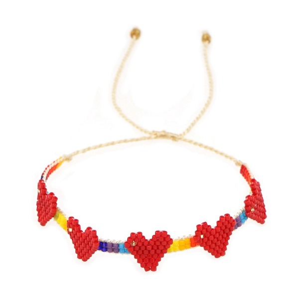 Bulk Jewelry Wholesale red bohemian Miyuki beads woven love bracelet JDC-gbh310 Wholesale factory from China YIWU China