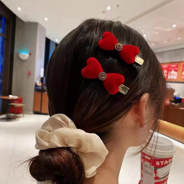 Wholesale Red Bow Cloth Hair Clips JDC-HC-GSMC007 Hair Clips 曌彩 Wholesale Jewelry JoyasDeChina Joyas De China