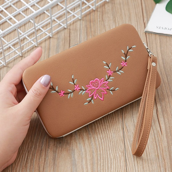 Bulk Jewelry Wholesale red embroidered ladies PU leather wallet JDC-WT-lx011 Wholesale factory from China YIWU China