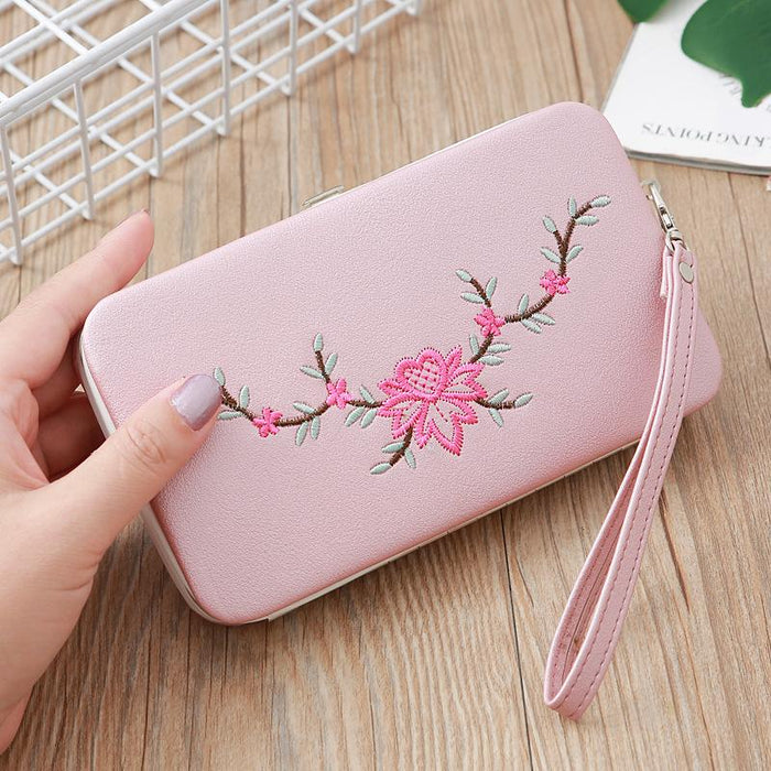 Bulk Jewelry Wholesale red embroidered ladies PU leather wallet JDC-WT-lx011 Wholesale factory from China YIWU China