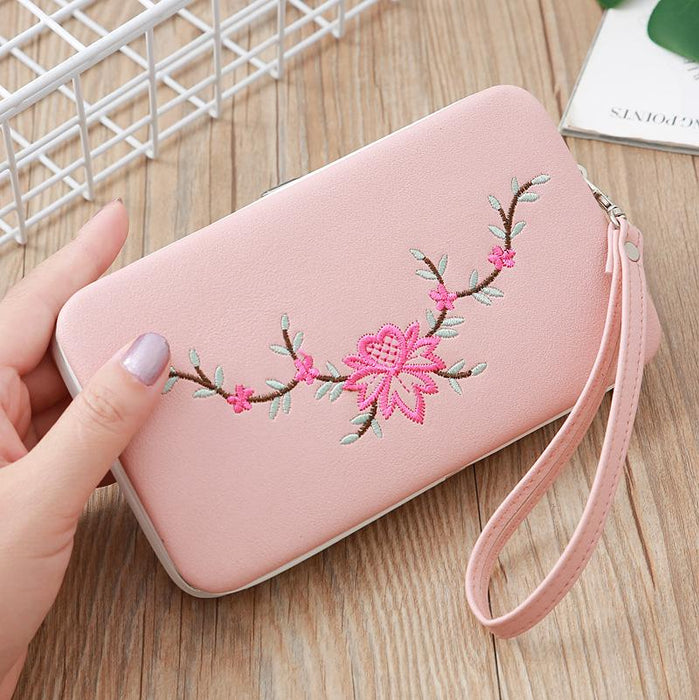 Bulk Jewelry Wholesale red embroidered ladies PU leather wallet JDC-WT-lx011 Wholesale factory from China YIWU China