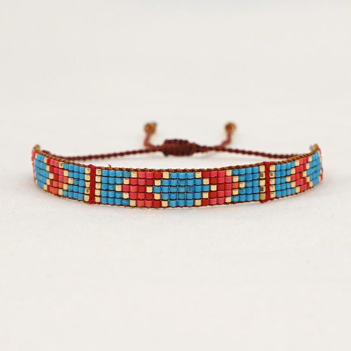 Bulk Jewelry Wholesale red geometric rice beads hand-made braided bracelet JDC-gbh298 Wholesale factory from China YIWU China