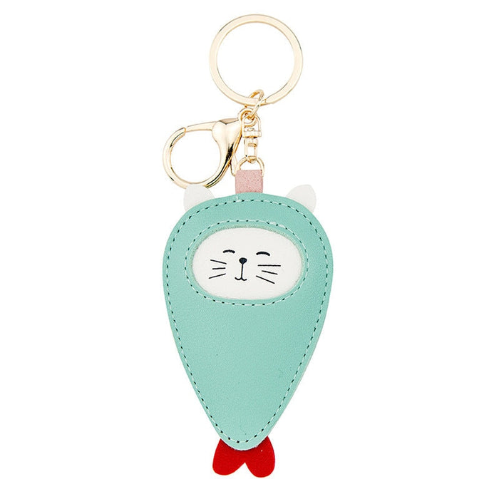 Wholesale red leather keychain JDC-KC-Bam008 Keychains 捌门 Tempura (blue cat Wholesale Jewelry JoyasDeChina Joyas De China